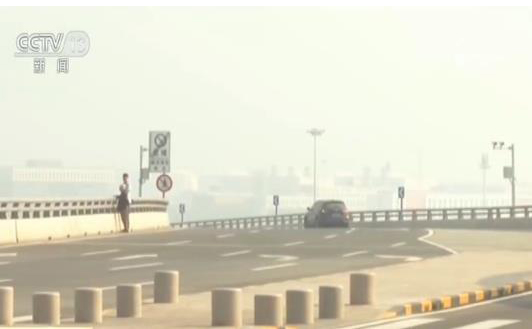 游客“打卡”大兴机场太任性:机动车道停车,下车步行拍照