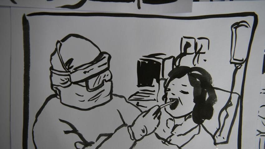 长春市民手绘抗疫翻页画向医护人员致敬