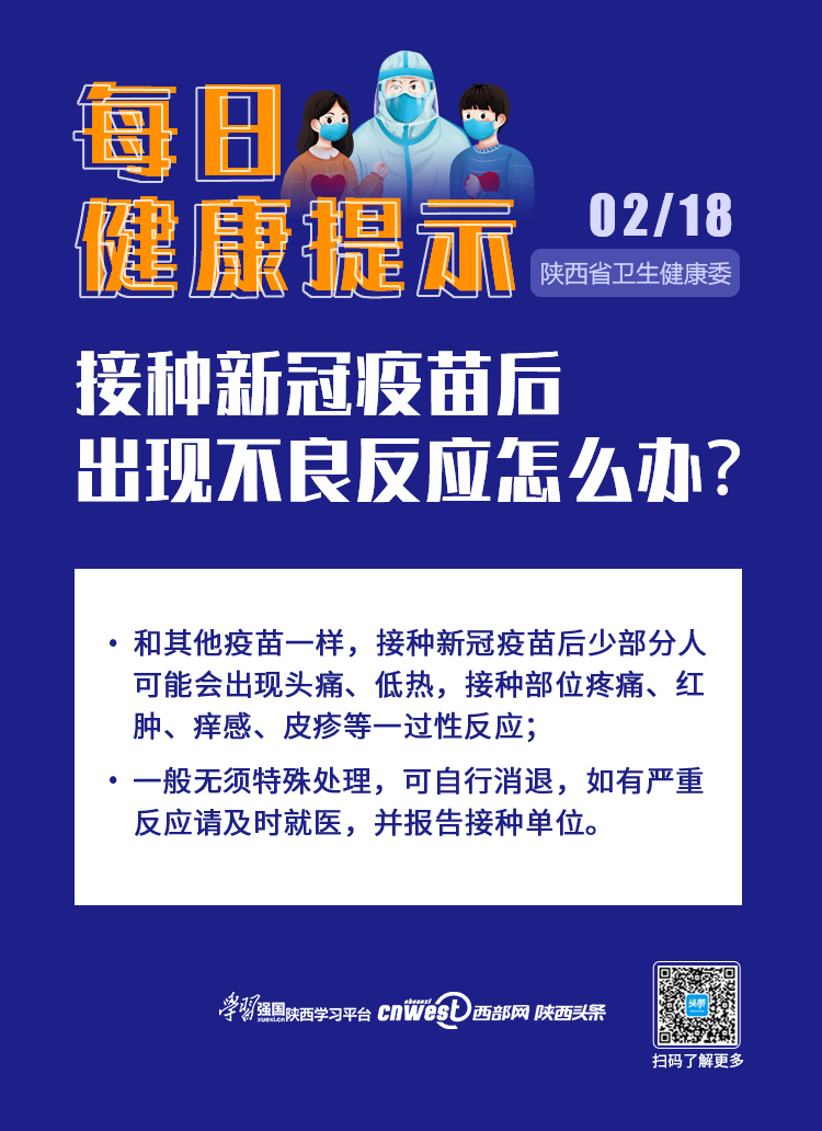 每日健康提示:接种新冠疫苗后 出现不良反应怎么办?