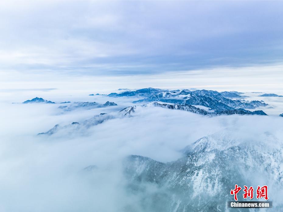 初春雪后的秦岭云海 宛若流动的山水画