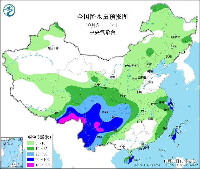 国庆假期返程天气地图来了，看哪里会一雨到底