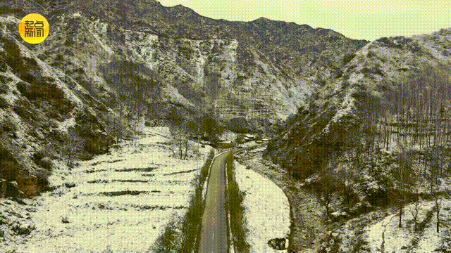 秦岭初雪映潼关 银装素裹绘仙境