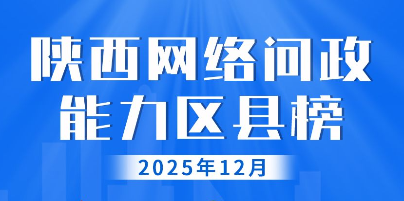 陕西网络问政能力区县榜·2025年12月：29个区县回复率100% 新城、未央、雁塔位列前三