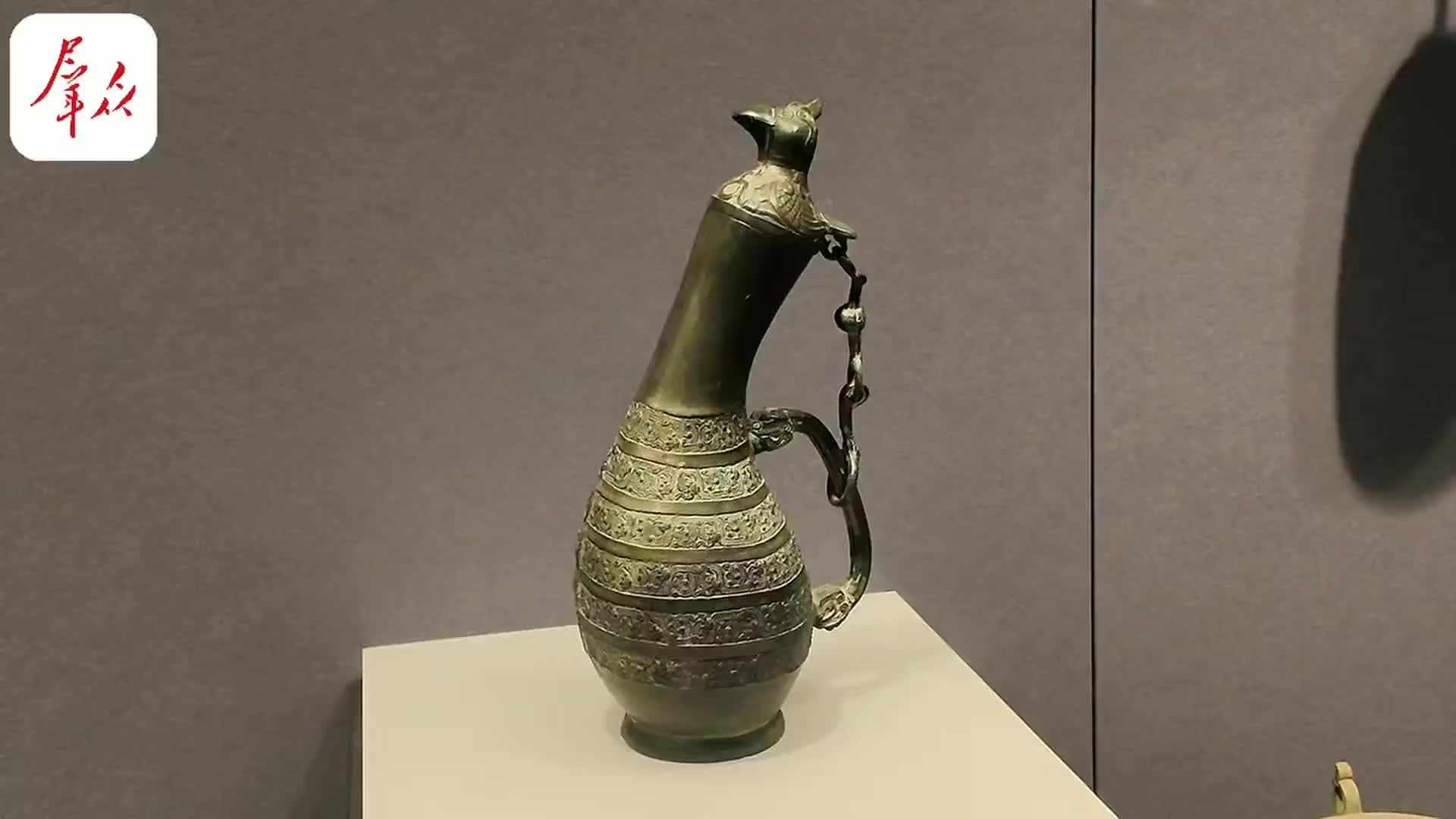 中国古美術 【戦国青銅器 鳥蓋瓠壺】青銅禮器 酒器 唐物 古玩 逸品 金工技術 镇馆之宝｜鸟盖瓠壶：别致酒器存世珍罕- 西部网（陕西新闻网）