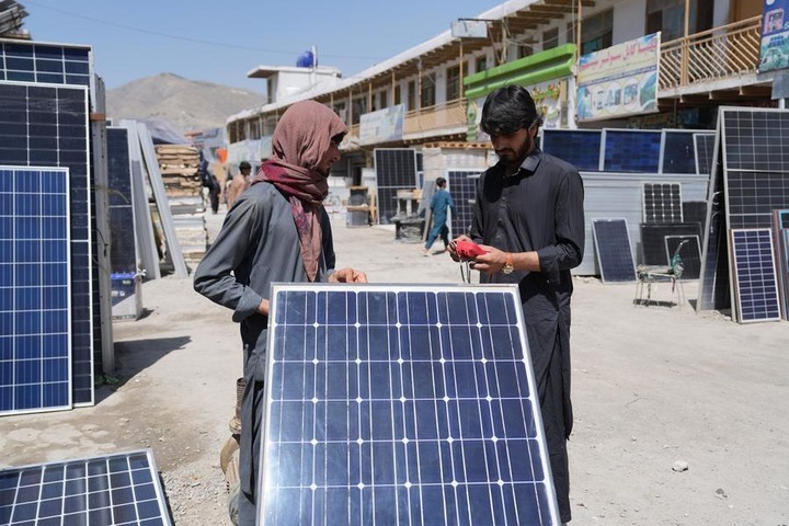 People buy solar panels at a solar equipment store in Kabul, Afghanistan, July 29, 2026. (Photo by Saifurahman Safi/Xinhua) d514c716fbad640ca6493abcf42f6bca.jpeg