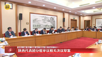 陕西代表团分组审议相关决议草案