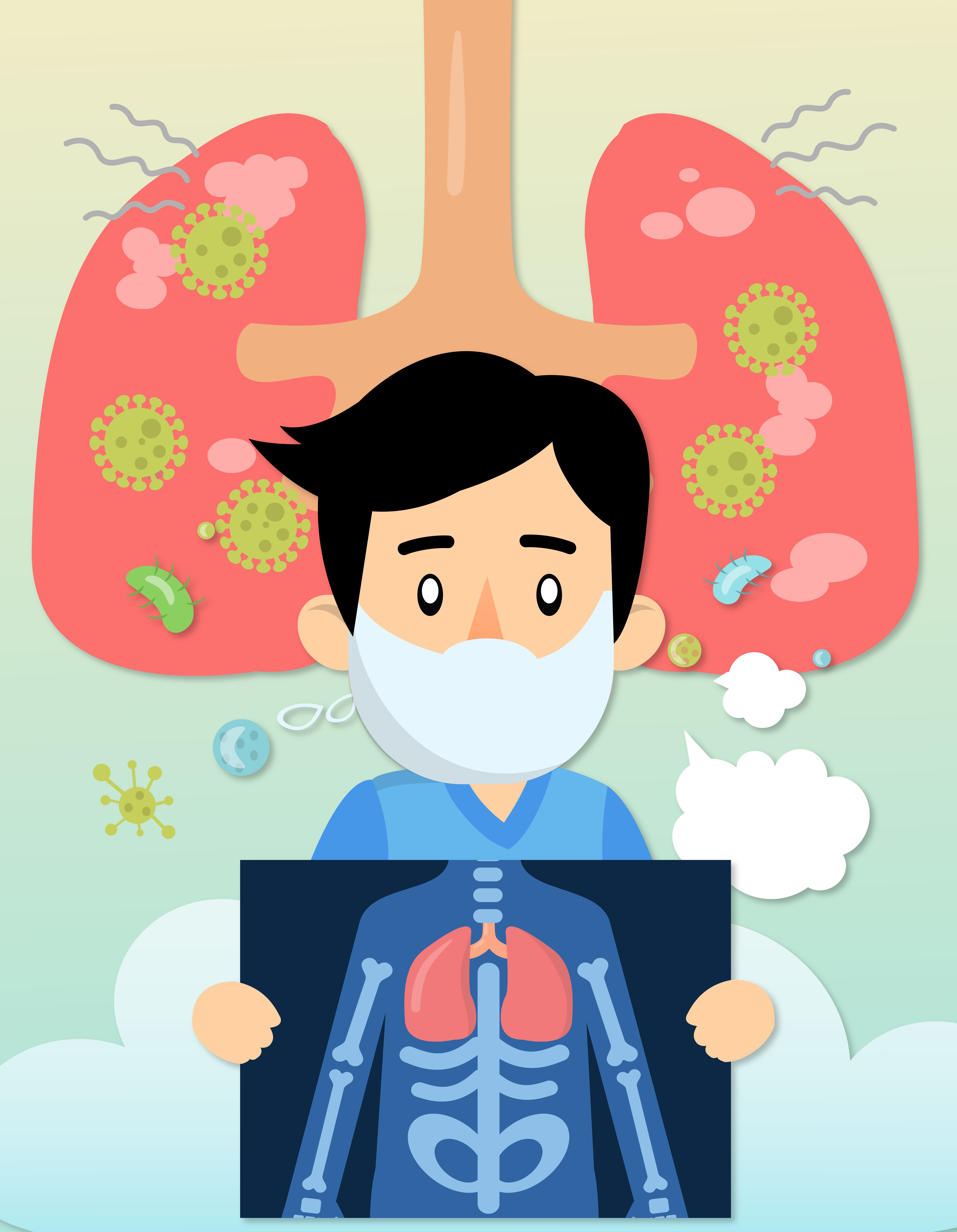 预防肺结核卡通画图片