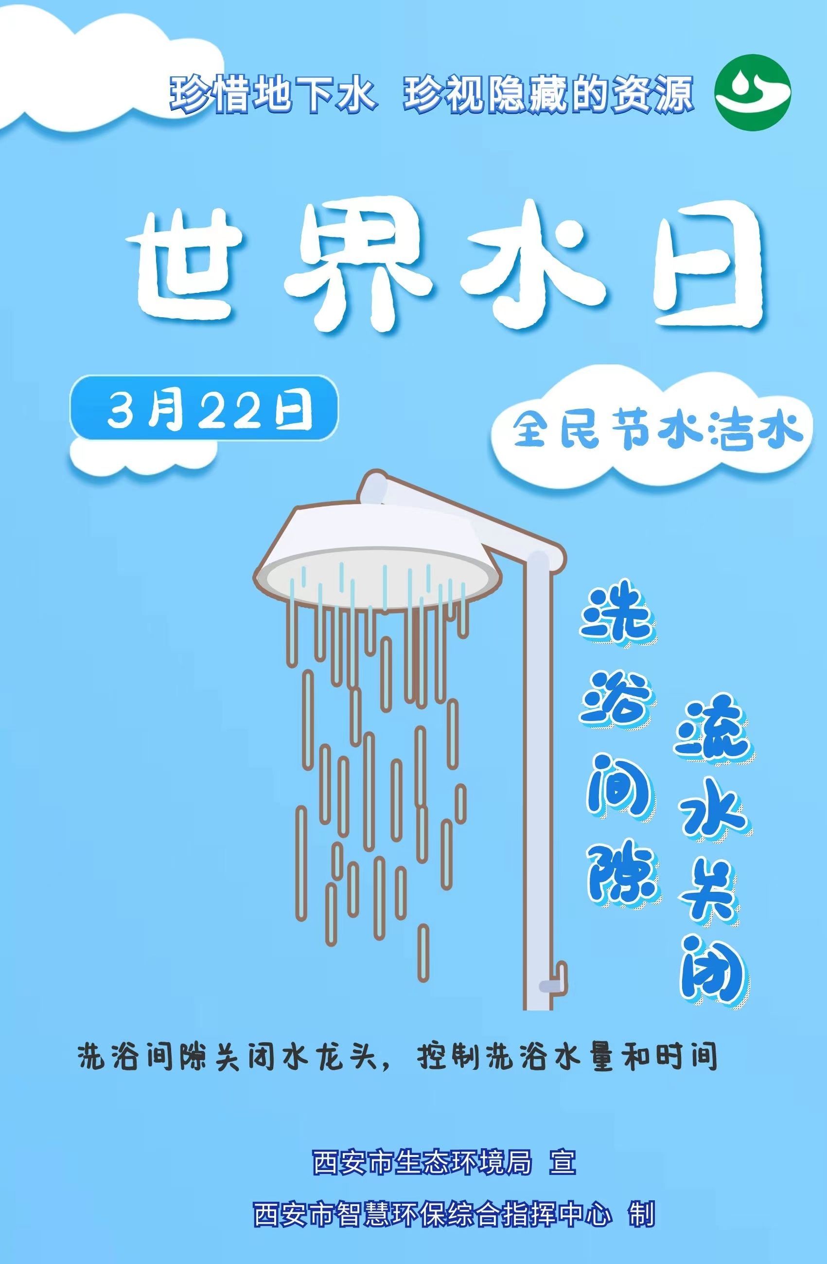 西安市智慧环保综合指挥中心开展世界水日线上宣传用一组海报呼吁全民