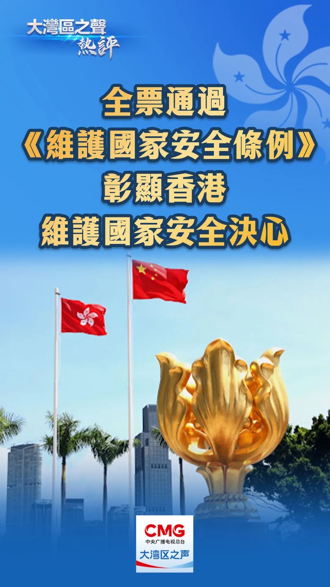 大湾区之声热评:全票通过《维护国家安全条例》,彰显香港维护国家安全决心 - 西部网(陕西新闻网)